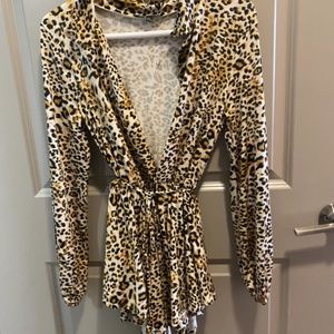 cheetah print dress with a body suit underneath size large